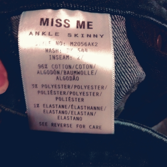 Miss Me Women's Embroidered Ankle Skinny Raw Hem Jeans Sz 26 Spring Fall Summer - Picture 7 of 12